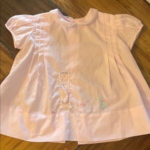 Vintage Pink Kids Dress with Embroidered Design